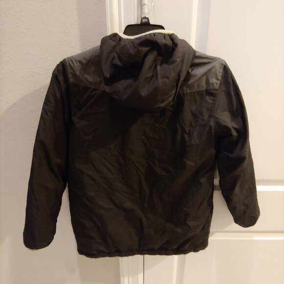 The North Face Jacket Boys Large 14 16 Green Black Hooded Reversible - Picture 7 of 8